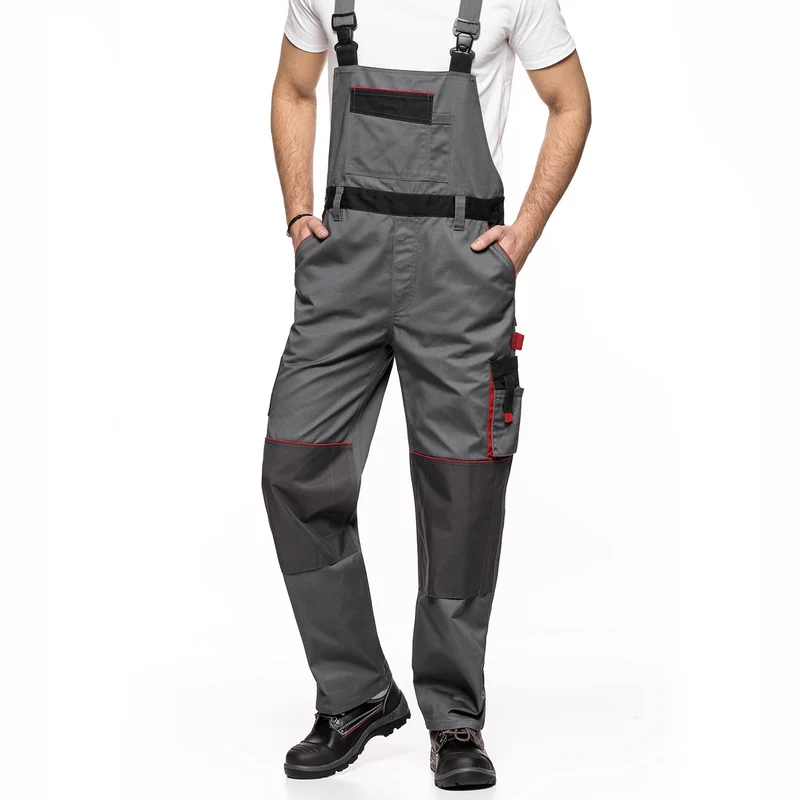 Peto con bolsillos multifuncionales, pantalón de trabajo, pantalón de hombre Gris/Negro 280g/m² LENNOX AVACORE GRIS-NEGRO Talla Talla 50 (90-94)