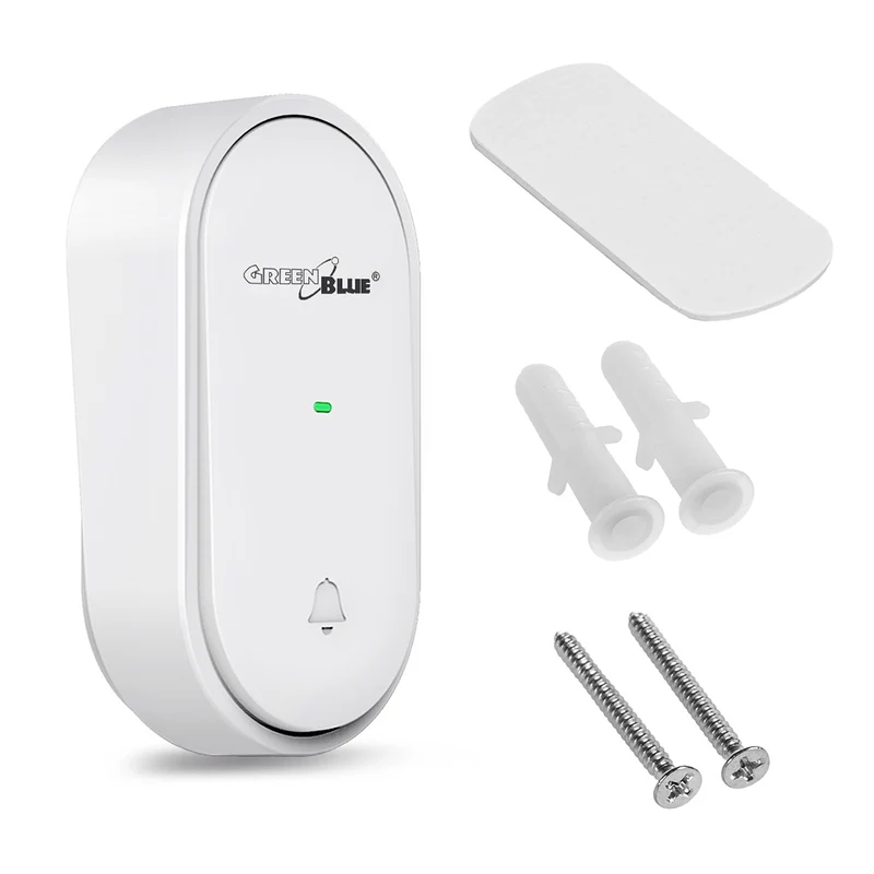 Botón transmisor cinético GreenBlue, compatible con timbre GB210, sin batería, blanco, GB348