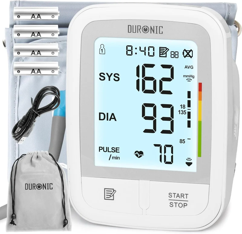 Duronic BPM95 Tensiómetro de Brazo Digital 6V Medidor de Tension Arterial Brazo con Brazalete y función de memoria, Máquina para Tomar la Presión Lecturas precisas de la tensión arterial 4x pilas AA