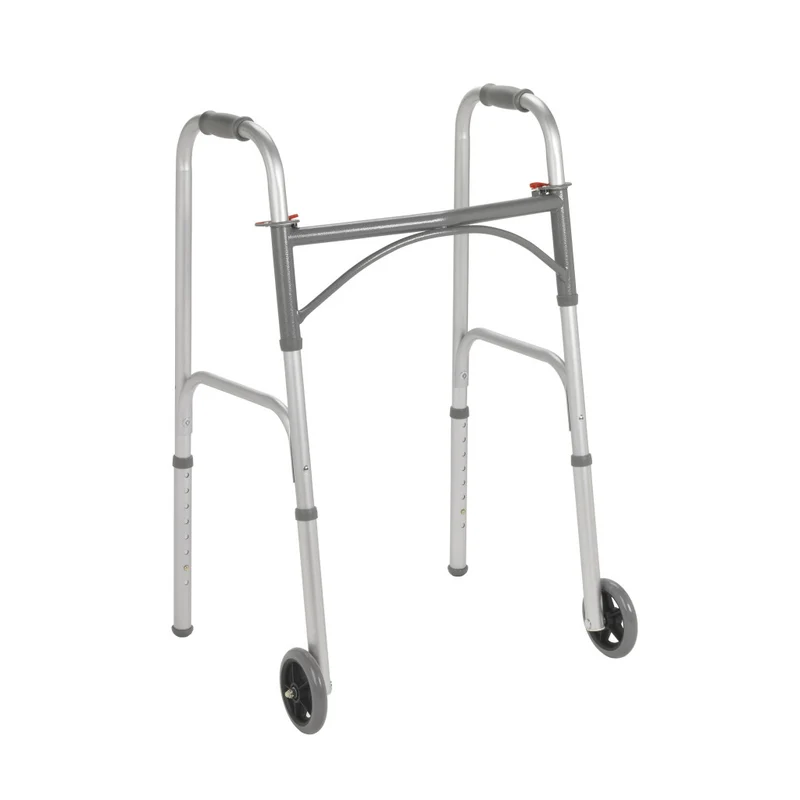 Andador plegable de dos botones con ruedas de 5” Drive Medical – 10244-4