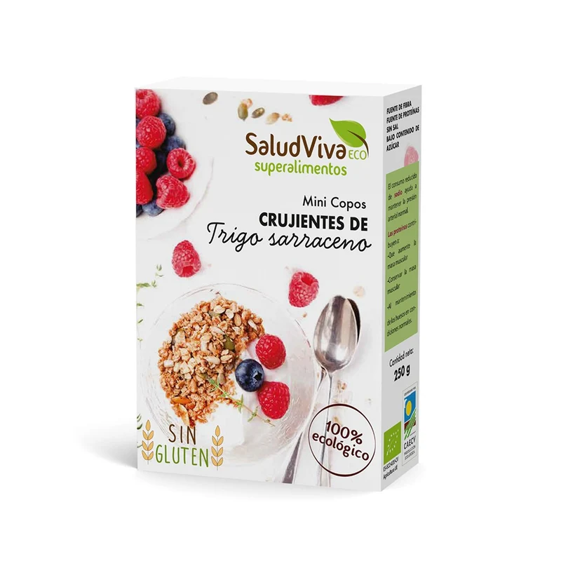 Minicopos Crujientes de Trigo Sarraceno Germinado · Salud Viva · 300 gramos