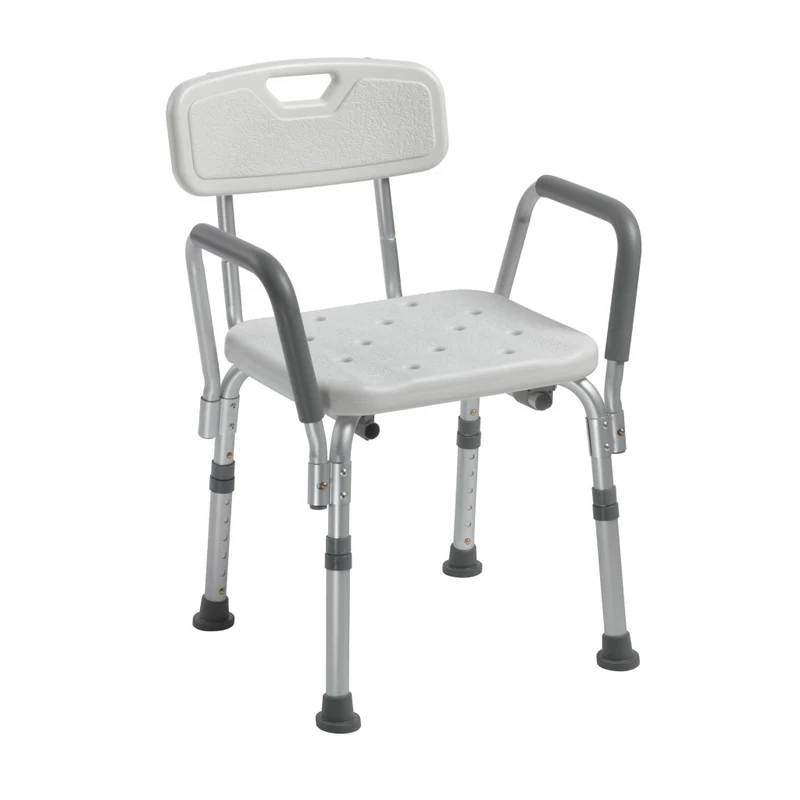 Silla de ducha con respaldo y brazos acolchados extraíbles Drive Medical – 12445KD-1