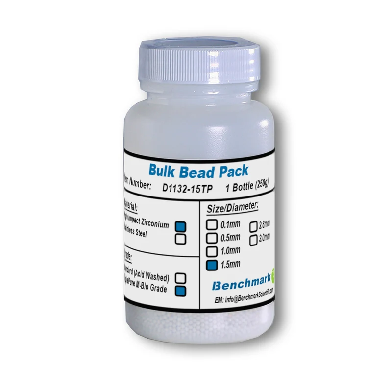 Benchmark Scientific® 1.5mm Triple Pure Zirconium Beads, 250g, D1132-15TP