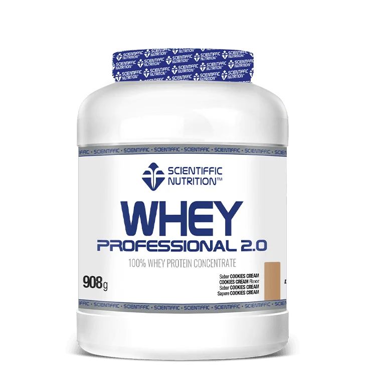 Whey Professional 2.0 Whey Protein: Sabor Cookies Cream · Scientiffic Nutrition · 908 gramos