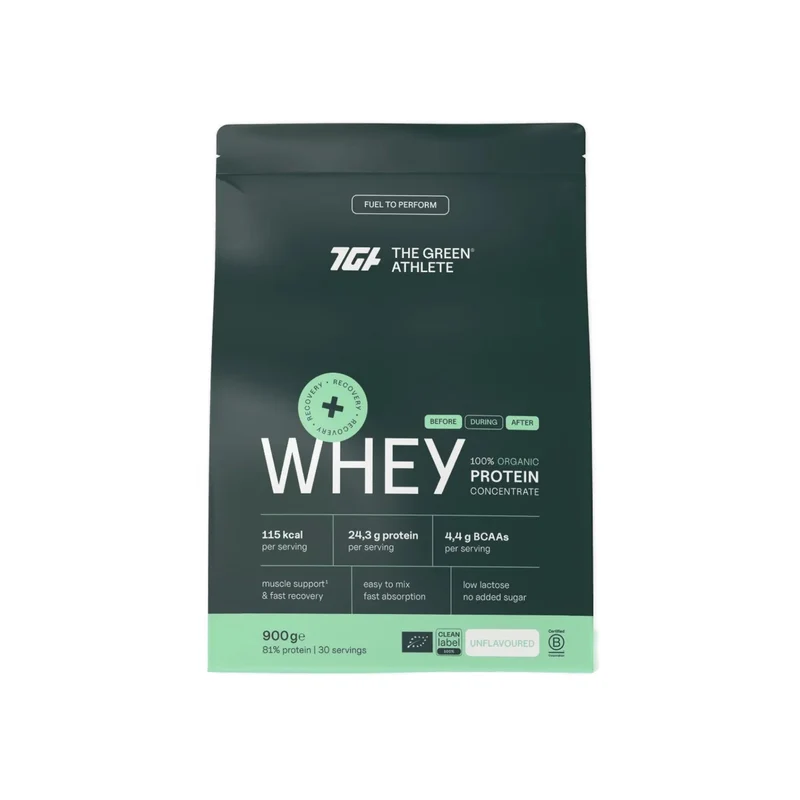 Whey Protein Concentrate bio Unflavoured · The Green Athlete · 900 g