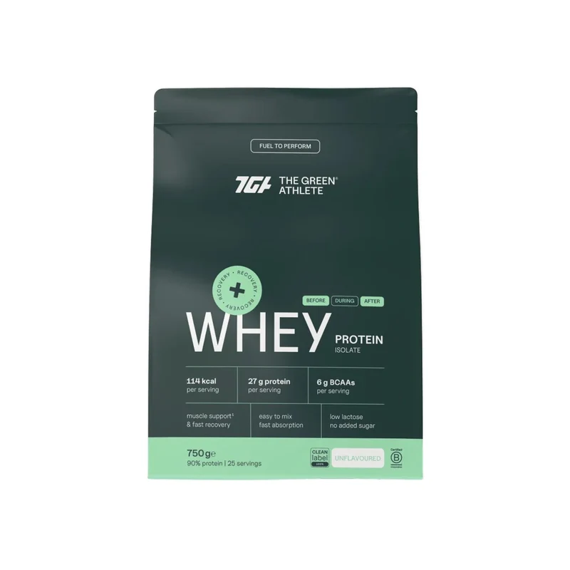 Whey Protein Isolate Unflavoured · The Green Athlete · 750 g