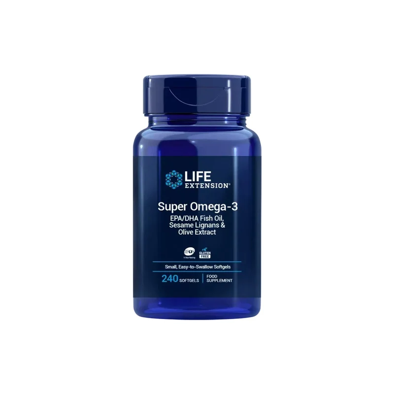Super Omega-3 EPA/DHA Fish Oil, Sesame Lignans & Olive Extract · Life Extension · 240 perlas