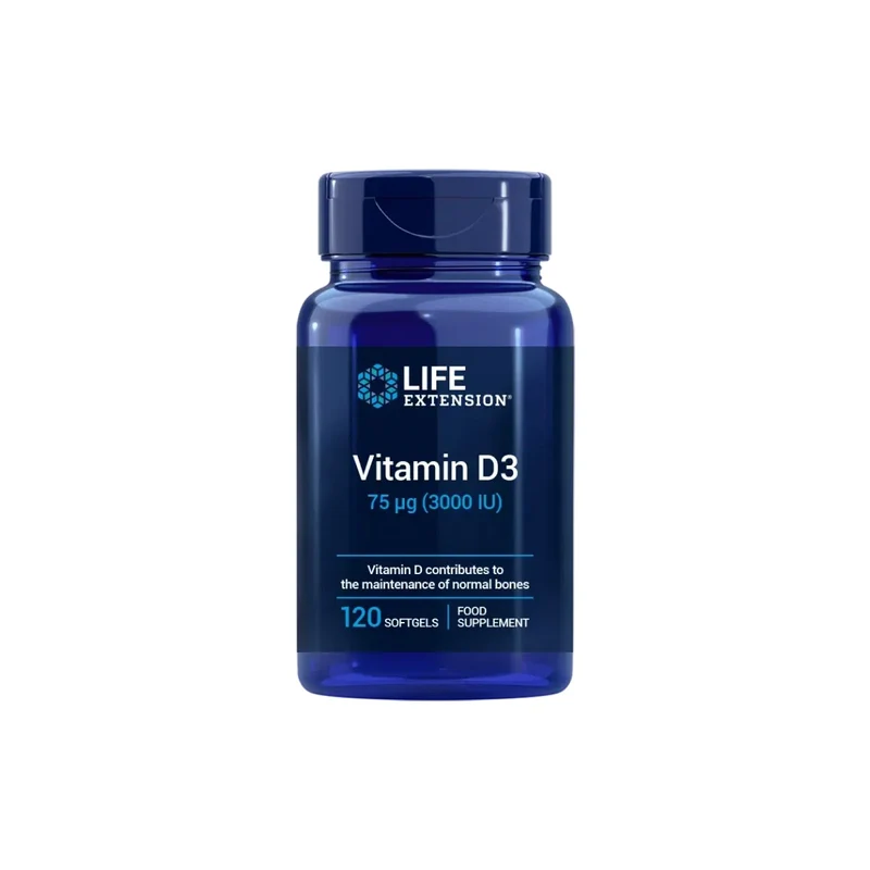 Vitamin D3 3.000 IU · Life Extension · 120 perlas