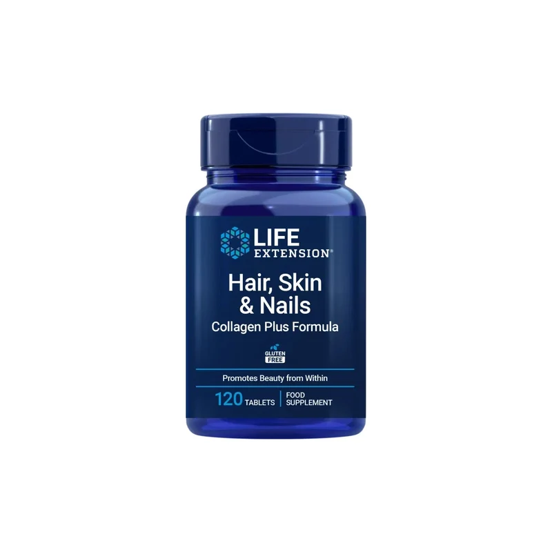 Hair, Skin & Nails Collagen Plus Formula · Life Extension · 120 comprimidos