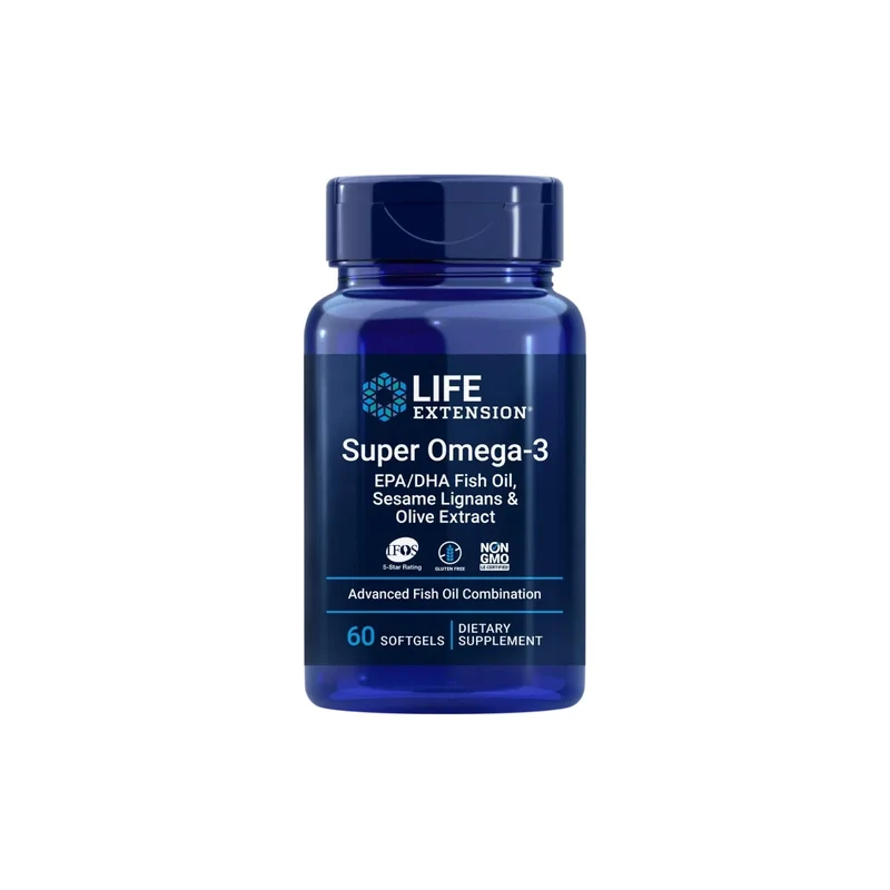 Super Omega-3 EPA/DHA with Sesame Lignans & Olive Extract · Life Extension · 60 perlas