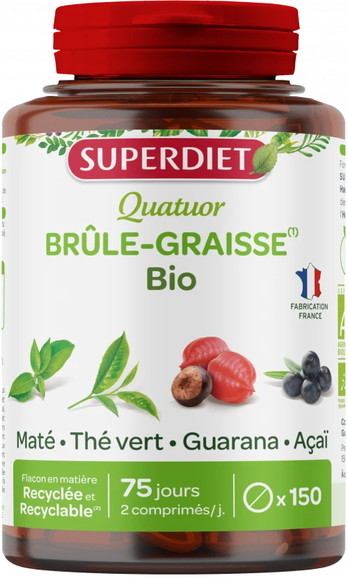 Cuarteto Guaraná Quemagrasa BIO · Superdiet · 150 comprimidos