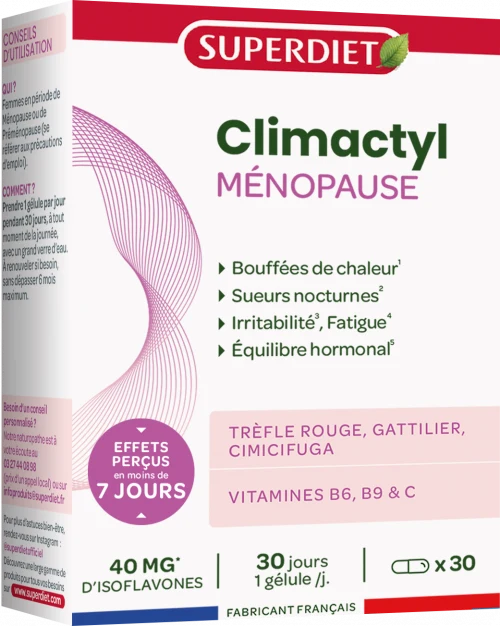 Complejo Menopausia CLIMACTYL · Superdiet · 30 cápsulas