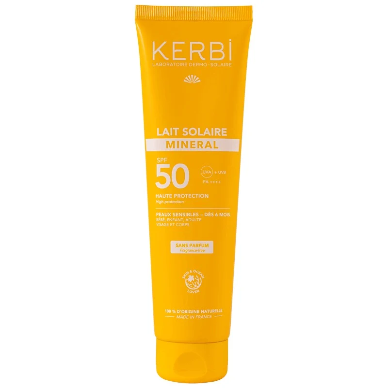 Leche Solar Mineral SPF50 Sin Perfume · Kerbi · 150 ml