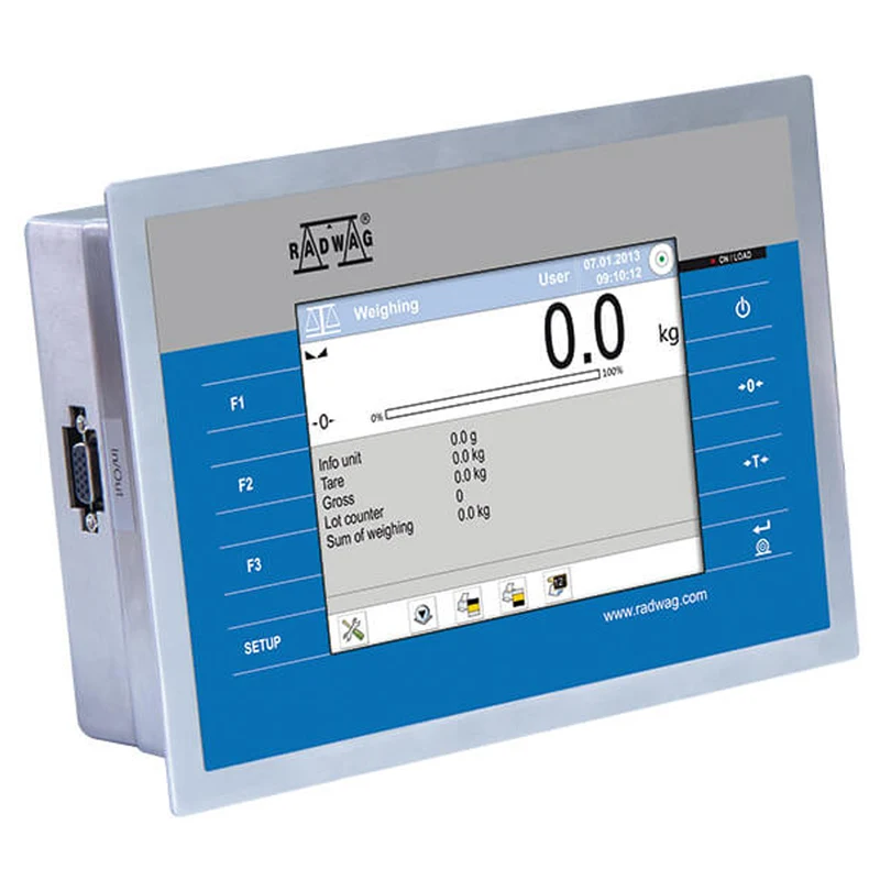 Radwag® PUE 7.1P Weighing Terminal, 5.7" Resistive Color Touch Display, Panel Version, WX-008-0026