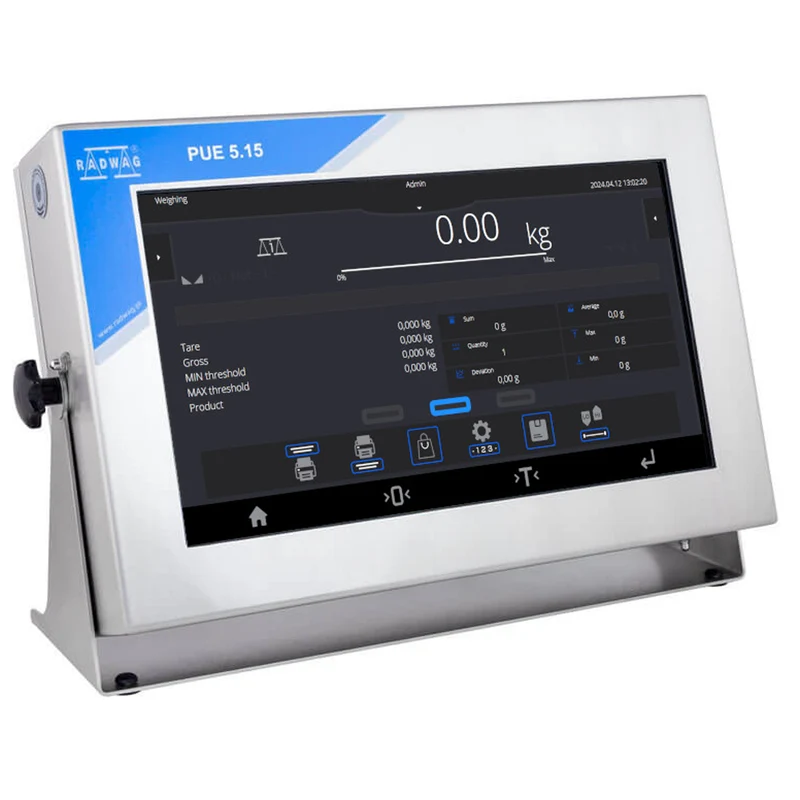 Radwag® PUE 5.15IR Stainless Steel Weighing Terminal, 15.6" Color IR Touch Display, WX-008-0035