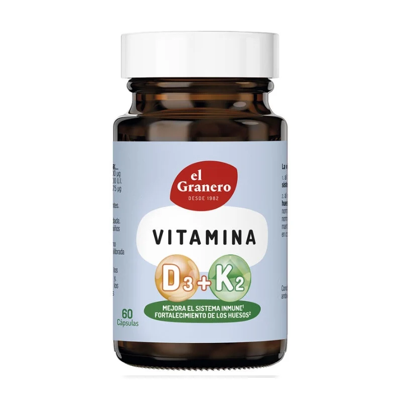 Vitamina D3 y K2 · El Granero Integral · 60 cápsulas