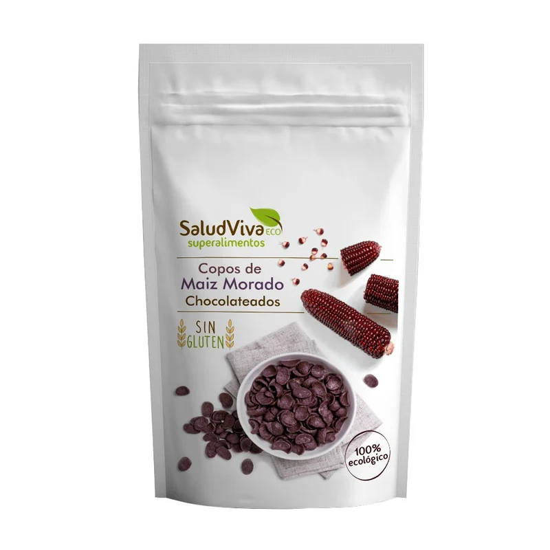 Copos de Maiz Morado Chocolateado Eco · Salud Viva · 250 gramos