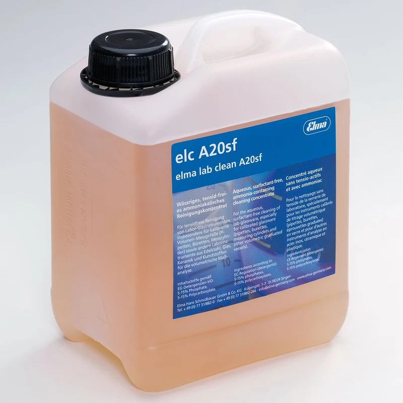 Elmasonic® Lab Clean A20sf (Mildly Alkaline) Solution, 10 liter / 2.64gal., 800 0057