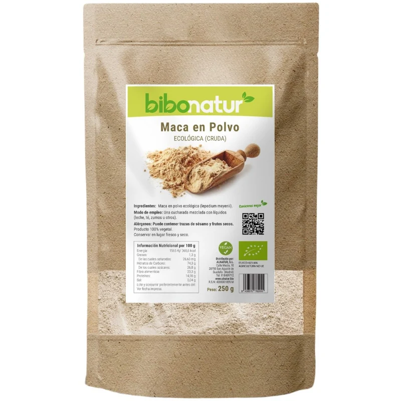 Maca en Polvo Ecológica · Bibonatur · 250 gramos